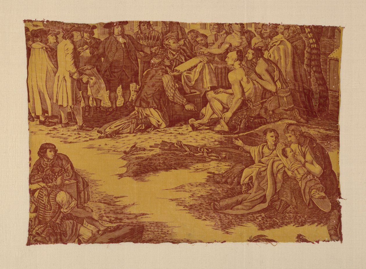 Fragment met de titel "William Penns verdrag met de Indianen". door John Boydell