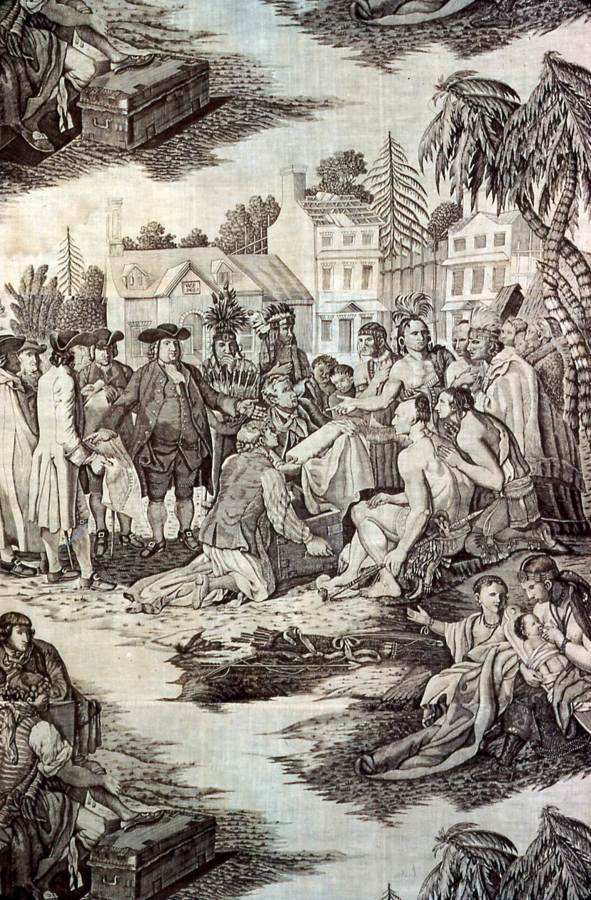 William Penns verdrag met de indianen (meubelstof) door John Boydell