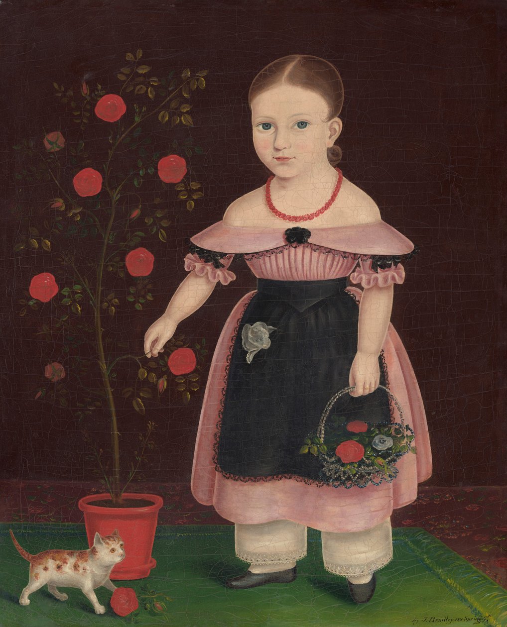 Meisje in lavendel, ca 1840 (olieverf op doek) door John Bradley