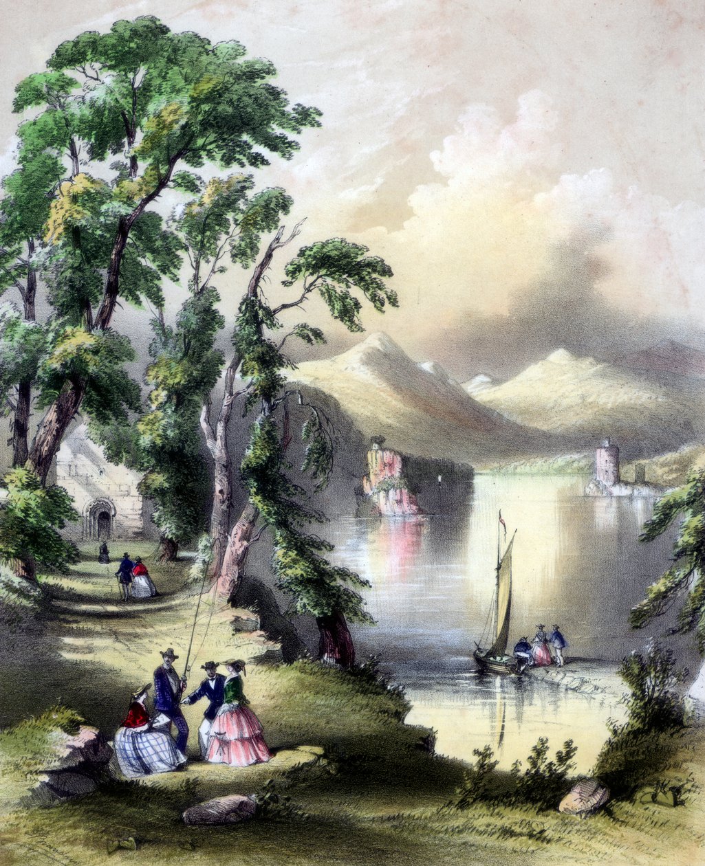 Het Meer van Killarney met de ruïnes van de Innisfallen Abdij, Ierland door John Brandard