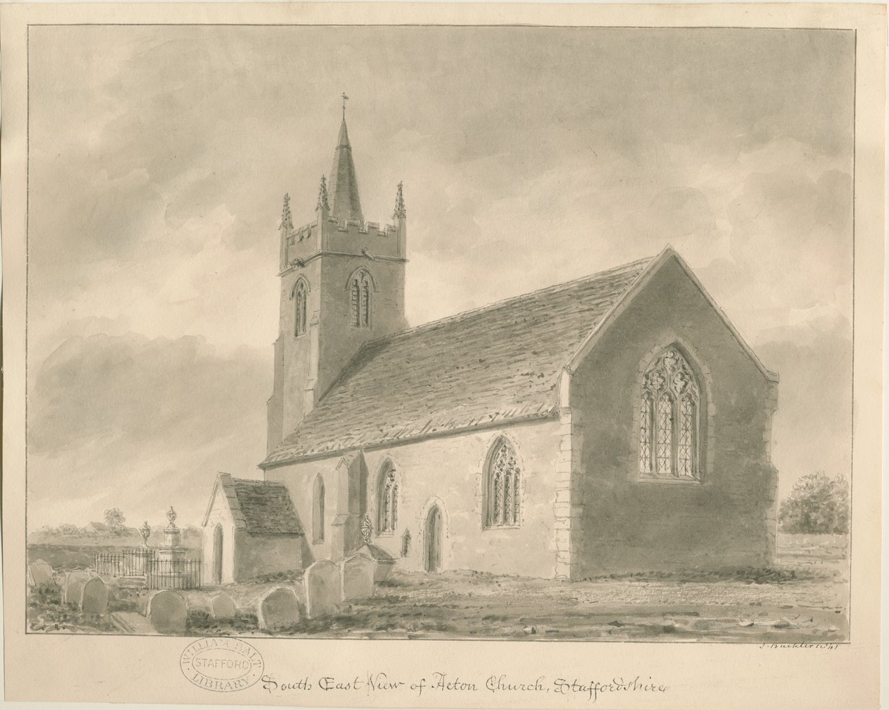 Acton Trussell Kerk door John Buckler