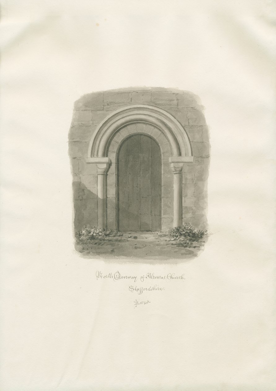 Alrewas Kerk - Noordportaal door John Buckler
