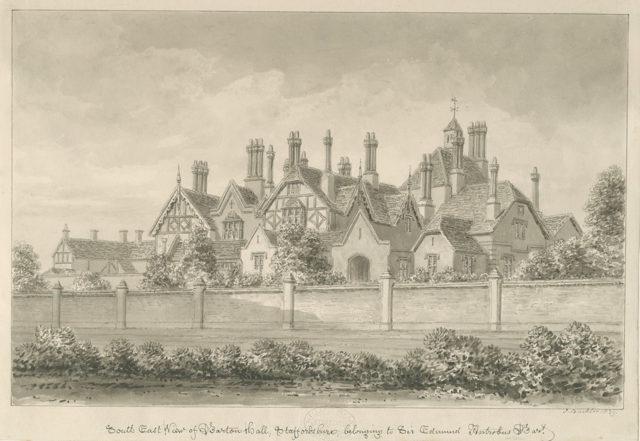Barton under Needwood - "Barton Hall" door John Buckler