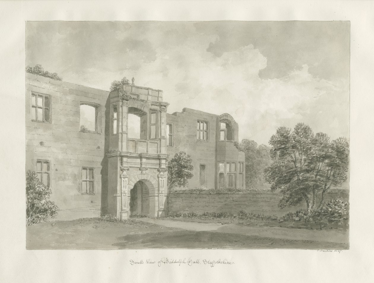 Biddulph Hall (oud) door John Buckler