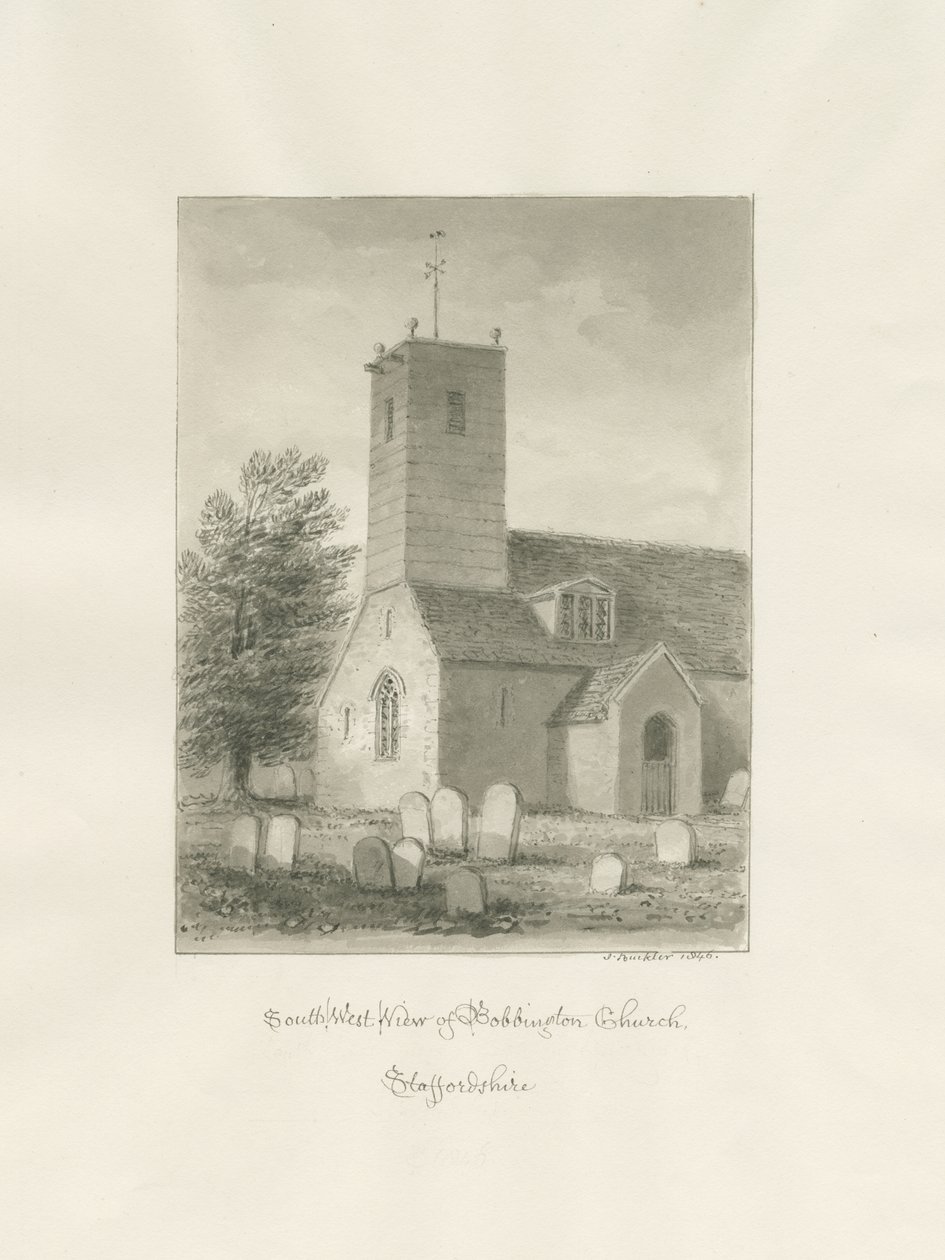 Kerk van Bobbington door John Buckler