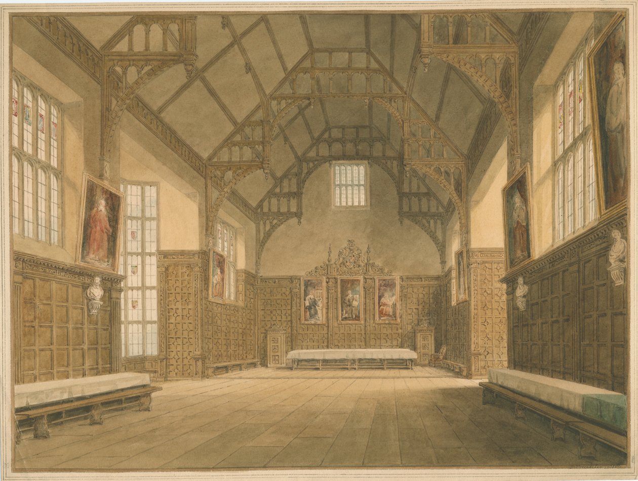 Cambridgeshire - Trinity College Hall - Interieur, 1818 door John Buckler
