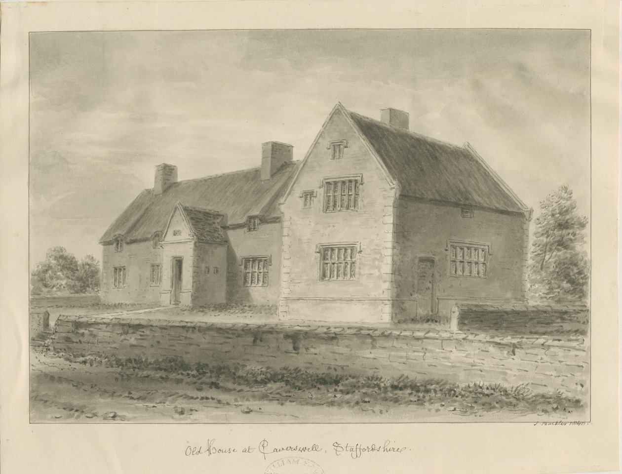 Oude huizen in Caverswall Village door John Buckler