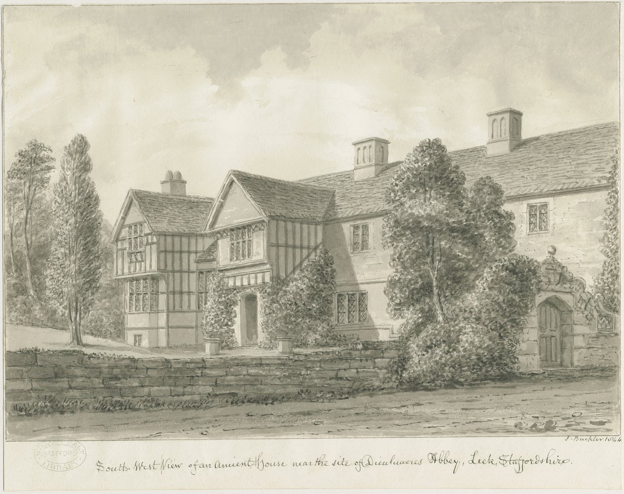 Dieulacres Abbey - Oud Huis door John Buckler