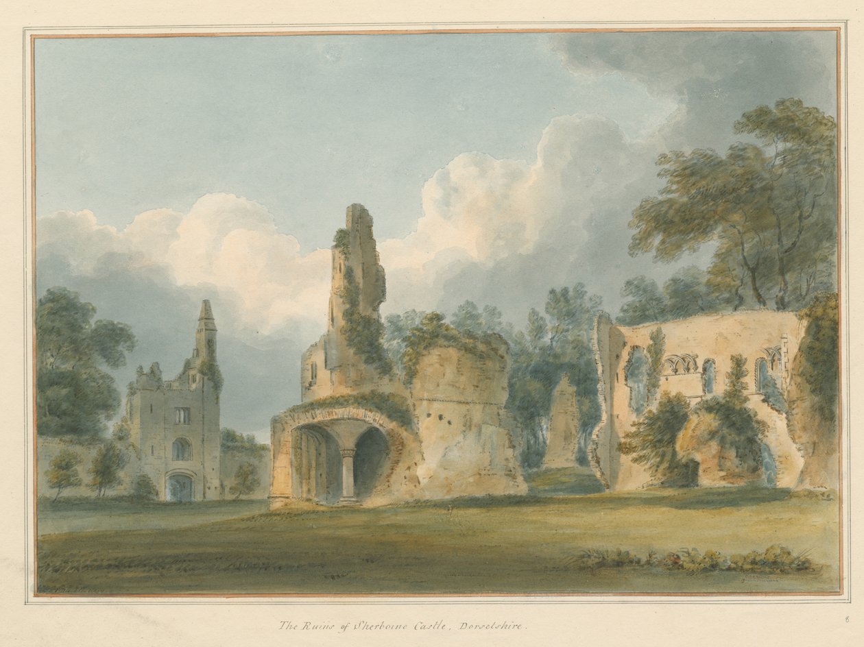 Dorset - Sherborne - Ruïnes van Kasteel door John Buckler