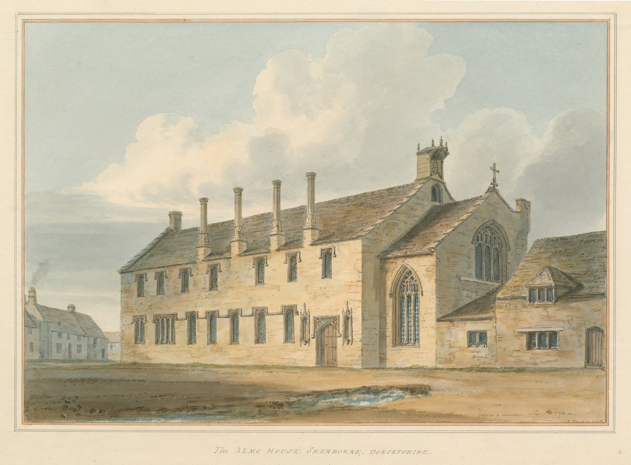 Dorset - Sherborne - Het Armenhuis, 1802 door John Buckler