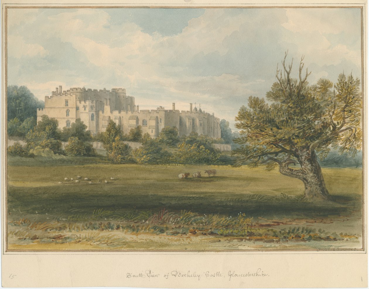 Gloucestershire - Berkeley Kasteel door John Buckler