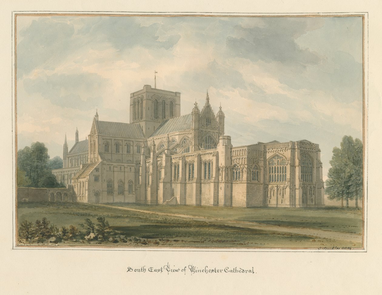 Hampshire - Winchester Kathedraal door John Buckler