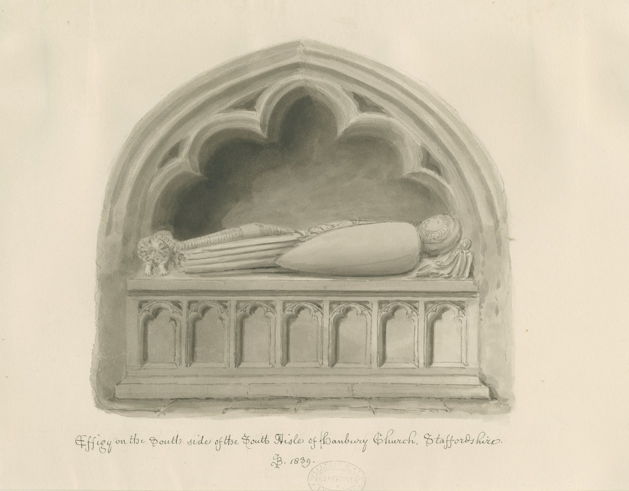 Hanbury Kerk - Beeld van Sir John Hanbury door John Buckler