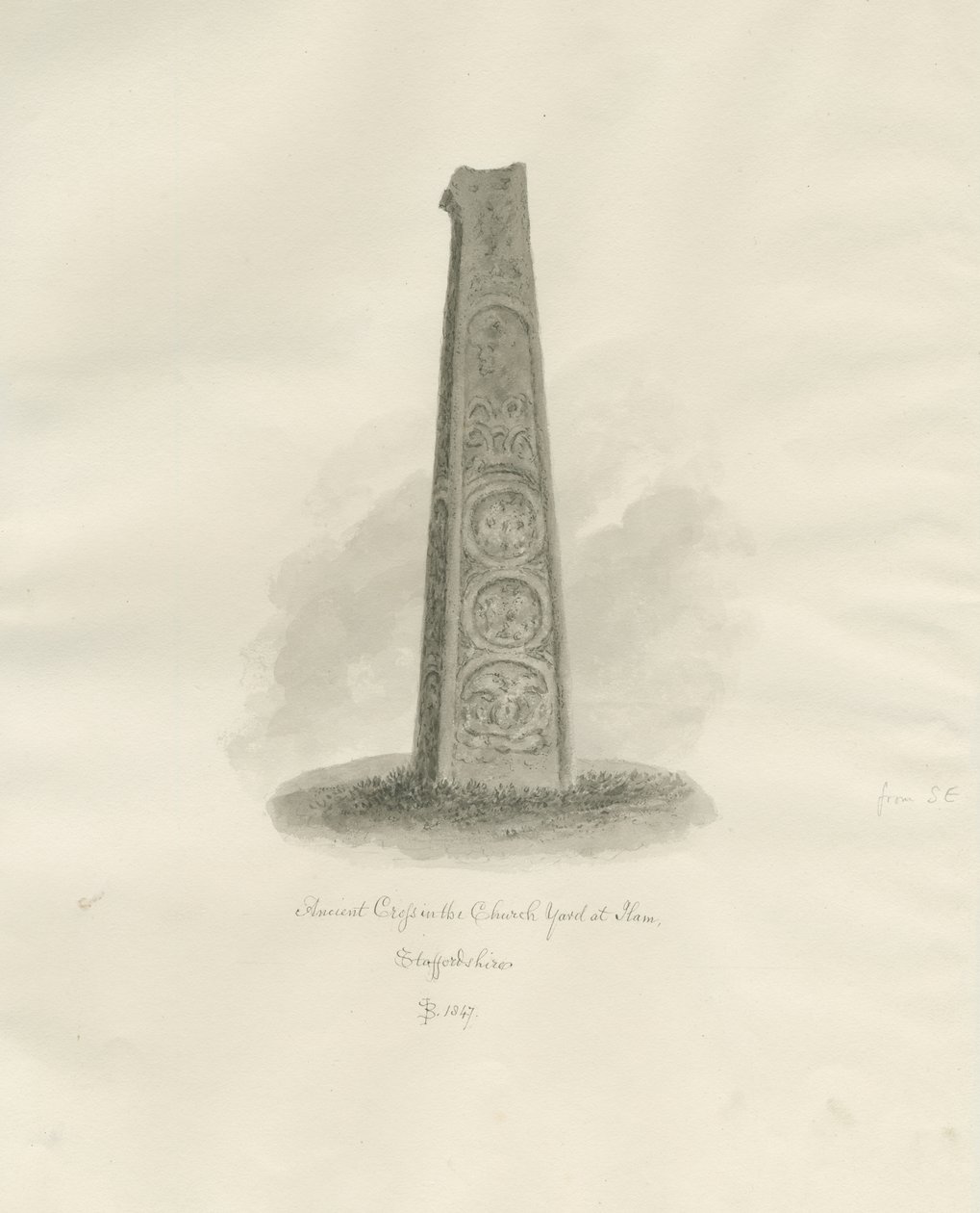 Ilam Kerk - Oude Kruis door John Buckler