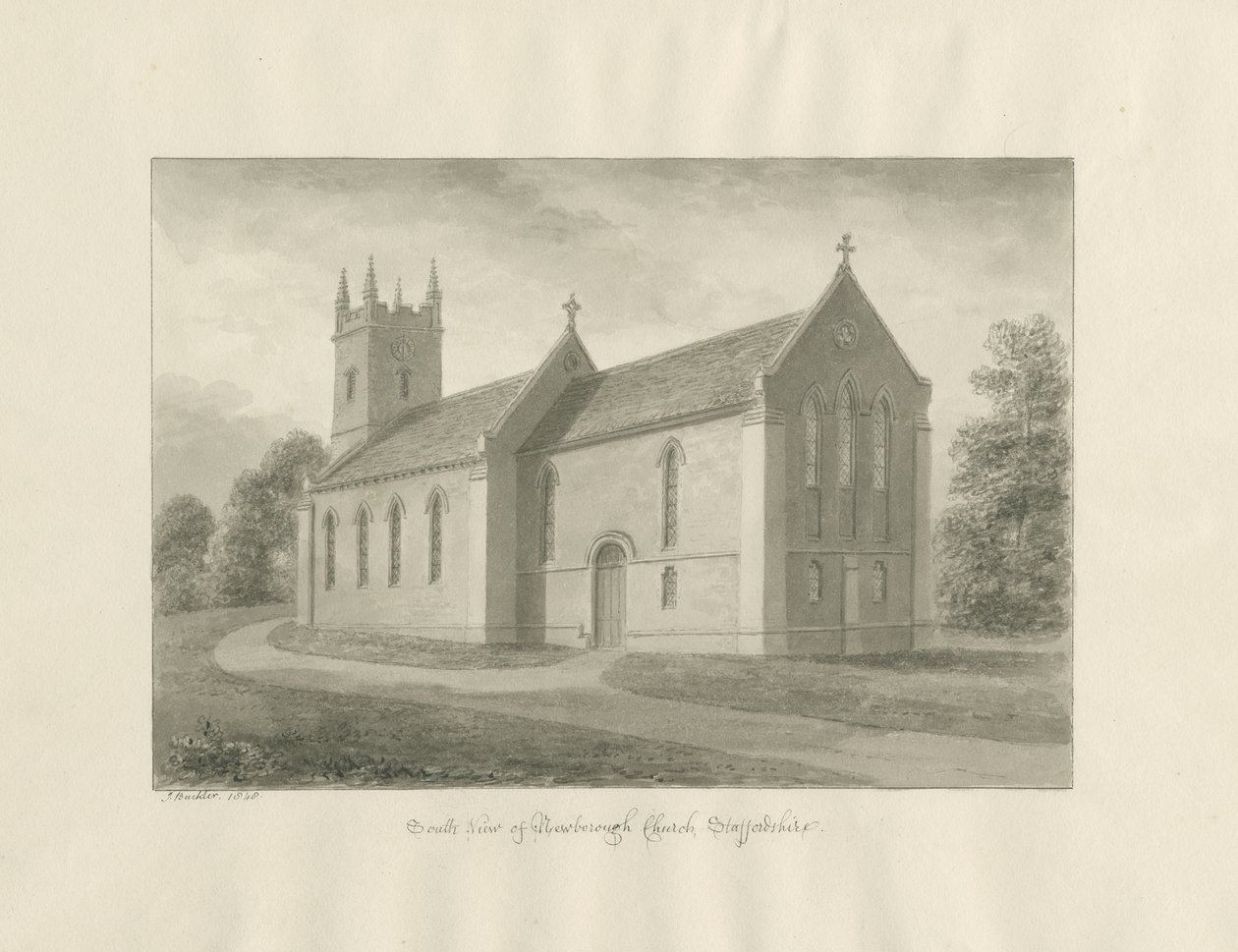 Newborough Kerk door John Buckler
