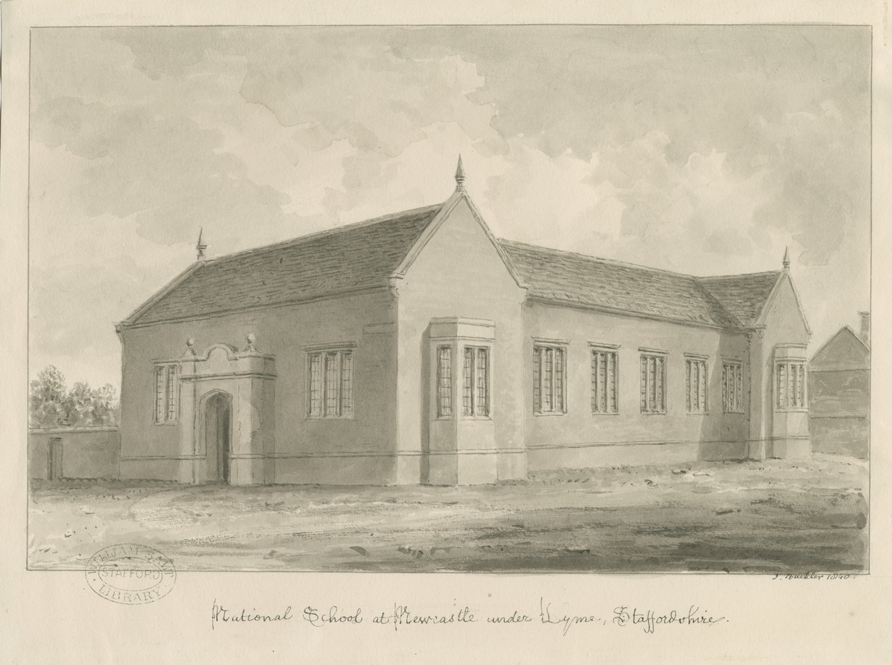 Newcastle-under-Lyme - Nationale School door John Buckler