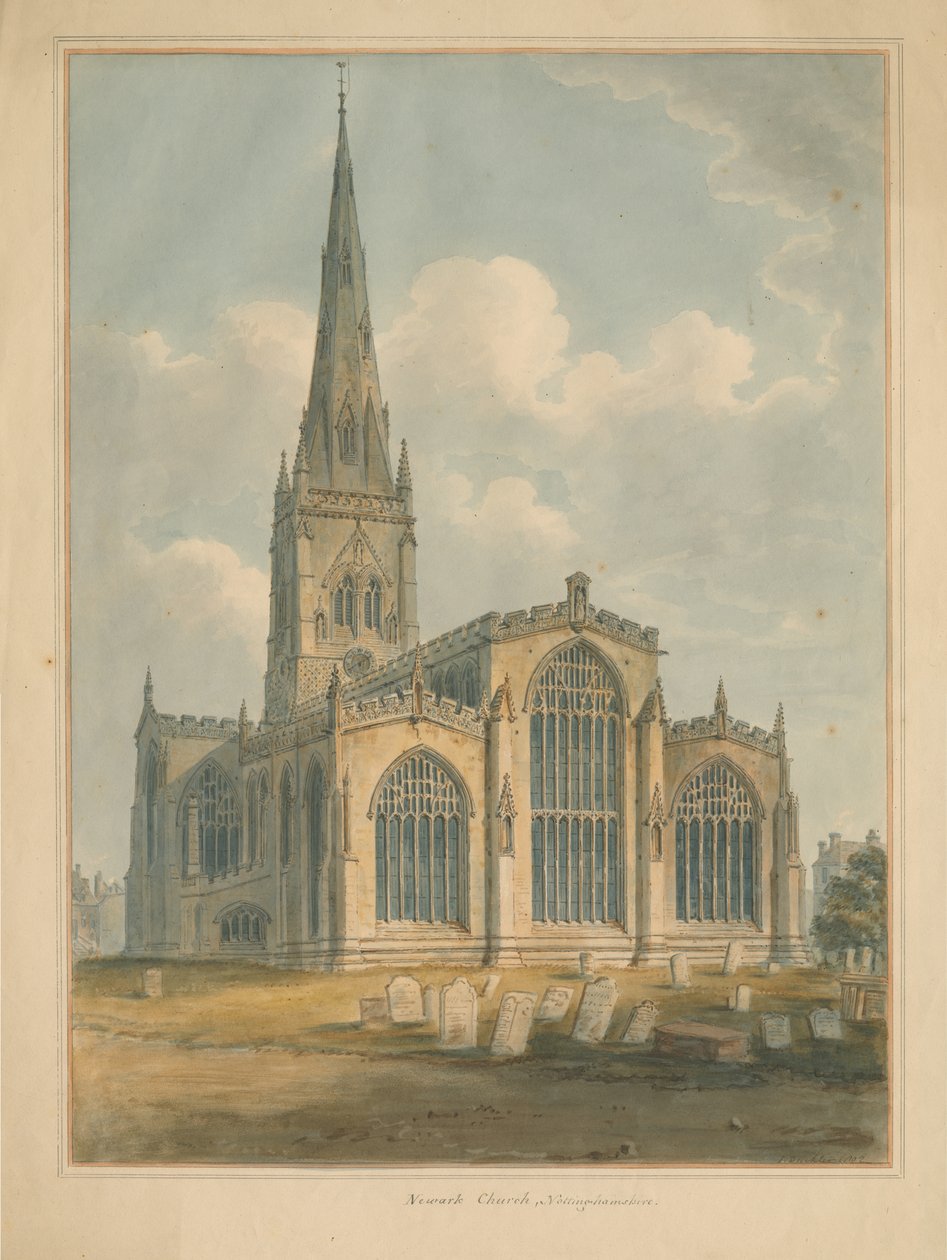 Nottinghamshire - Newark Kerk door John Buckler