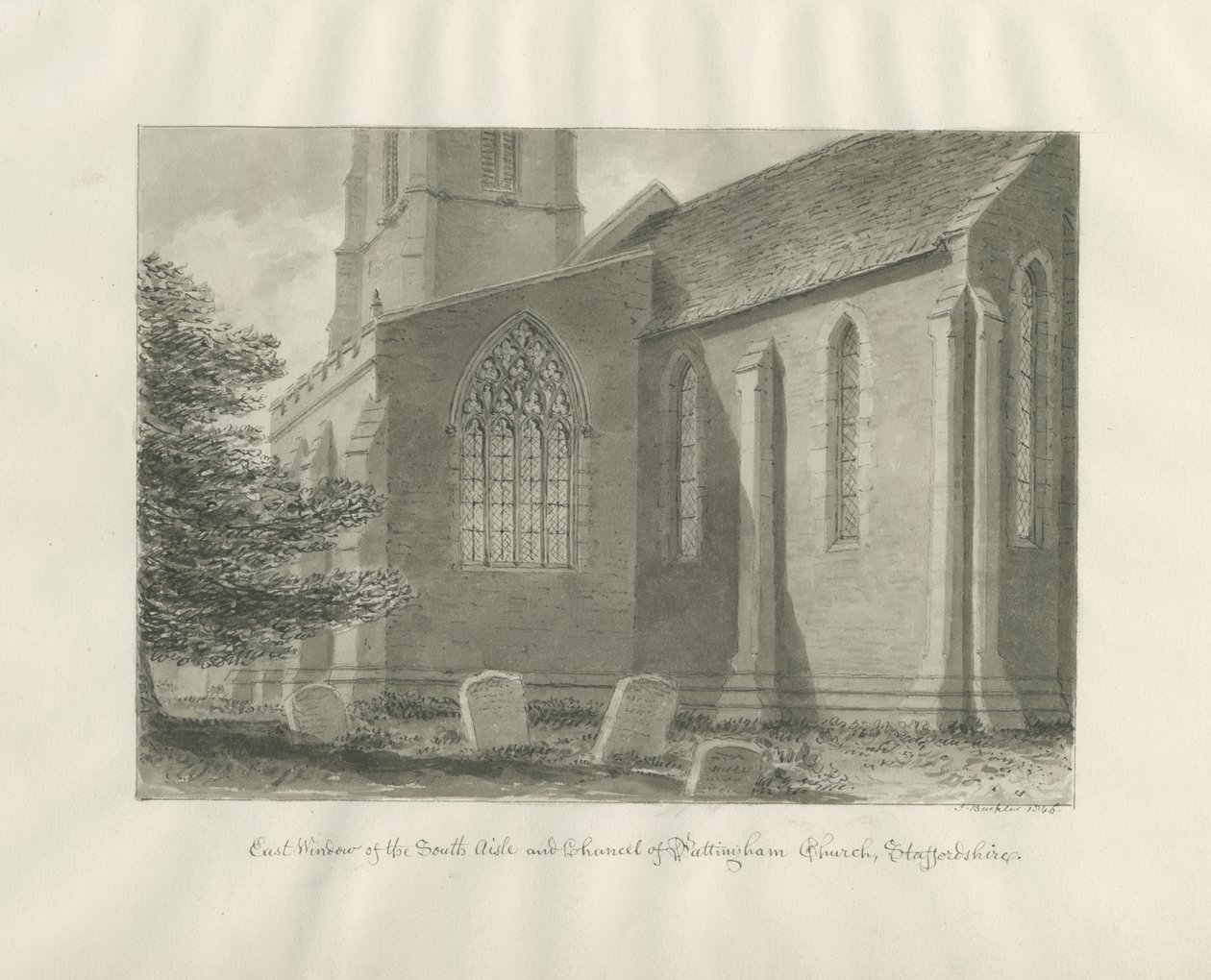 Pattingham Kerk - Oostraam door John Buckler