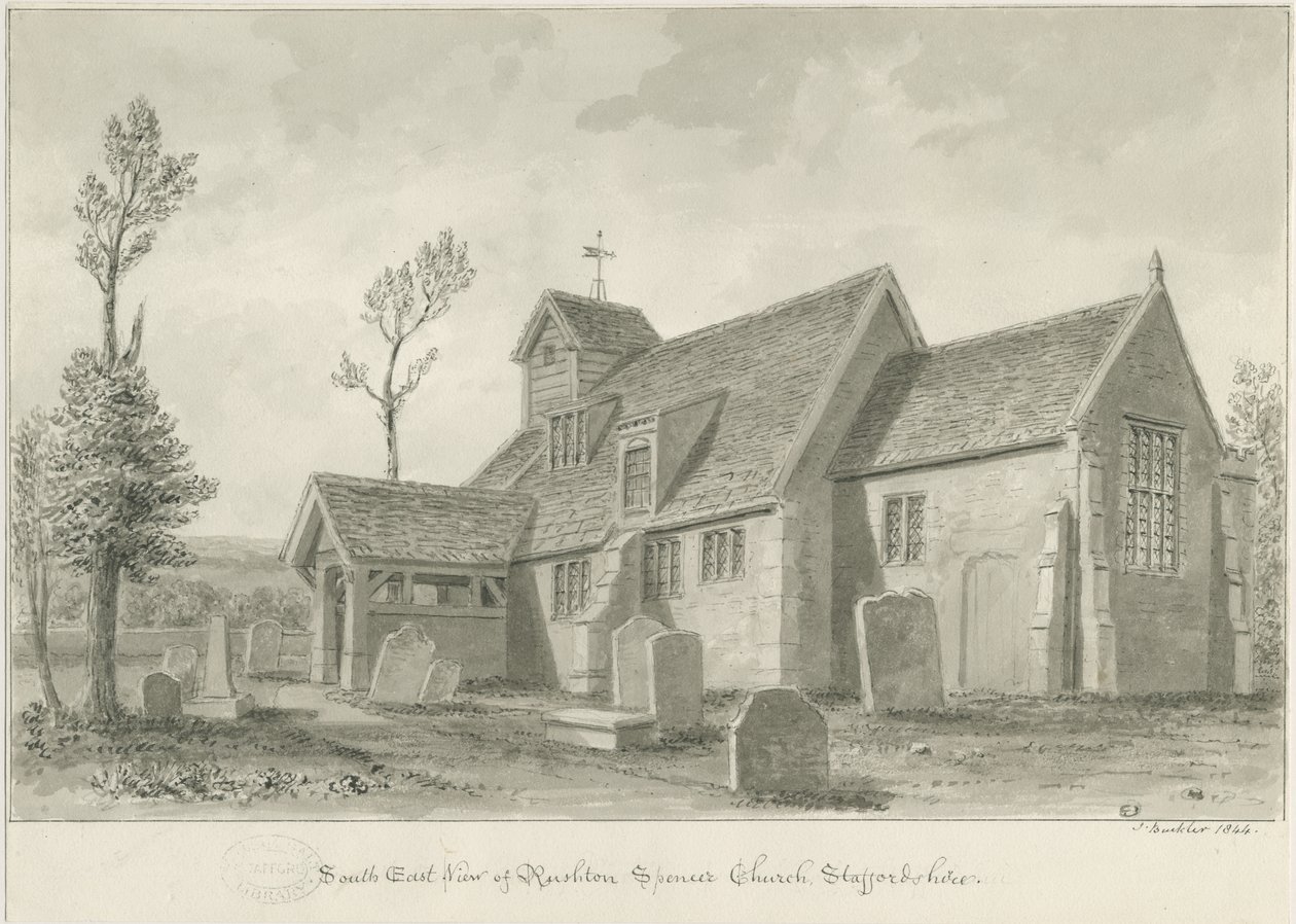 Rushton Spencer Kerk door John Buckler