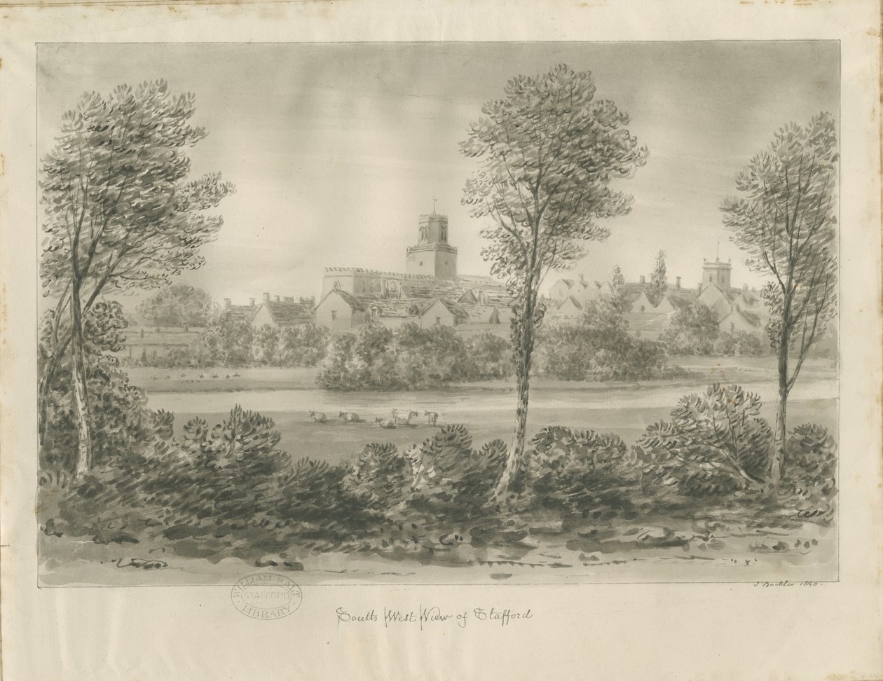 Stafford - Zuidwestelijk Uitzicht door John Buckler