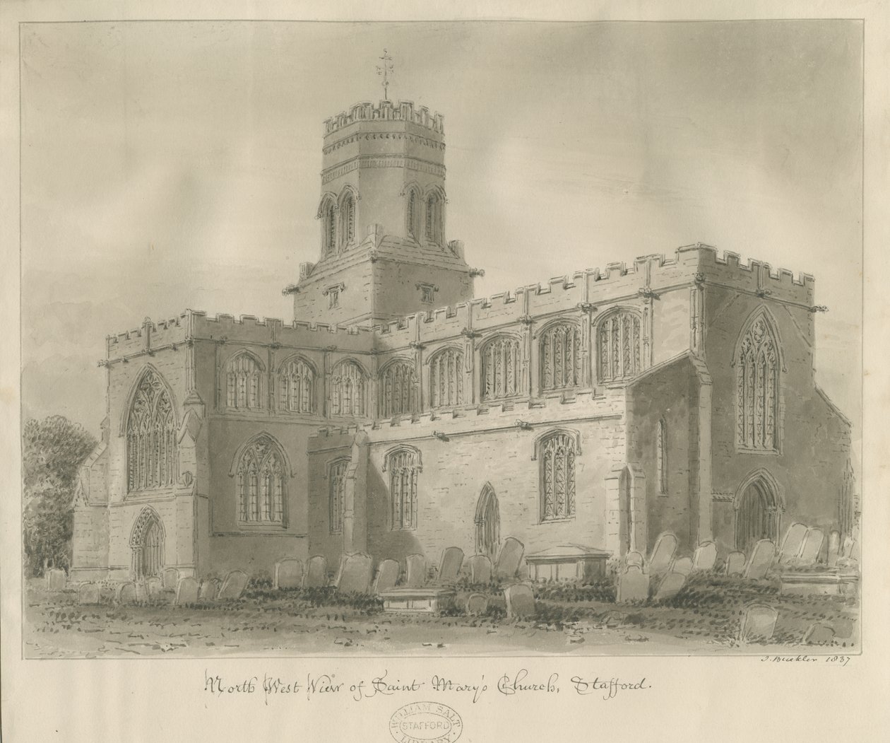 Stafford - Sint-Maria Kerk door John Buckler