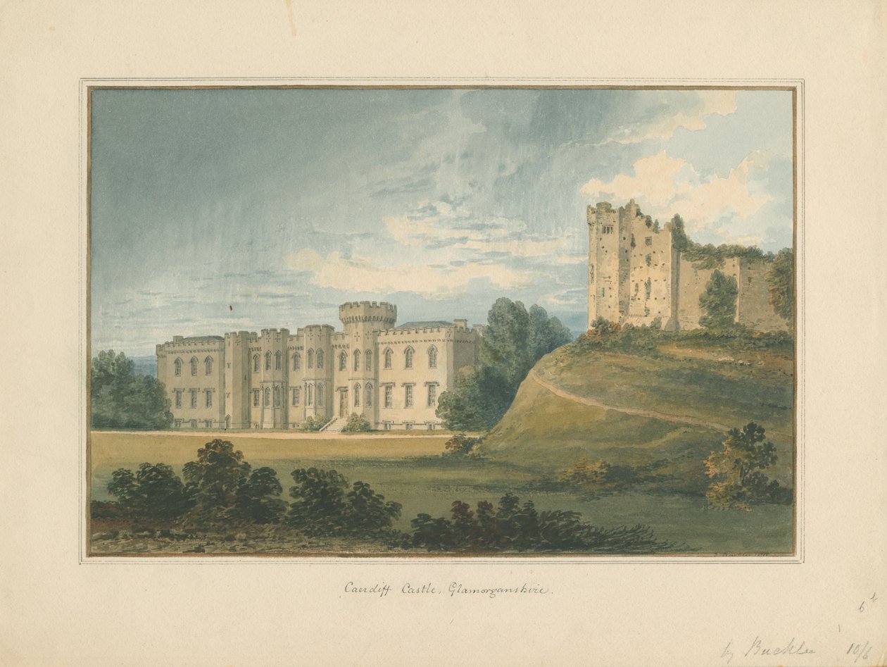 Wales - Glamorganshire - Cardiff Kasteel door John Buckler