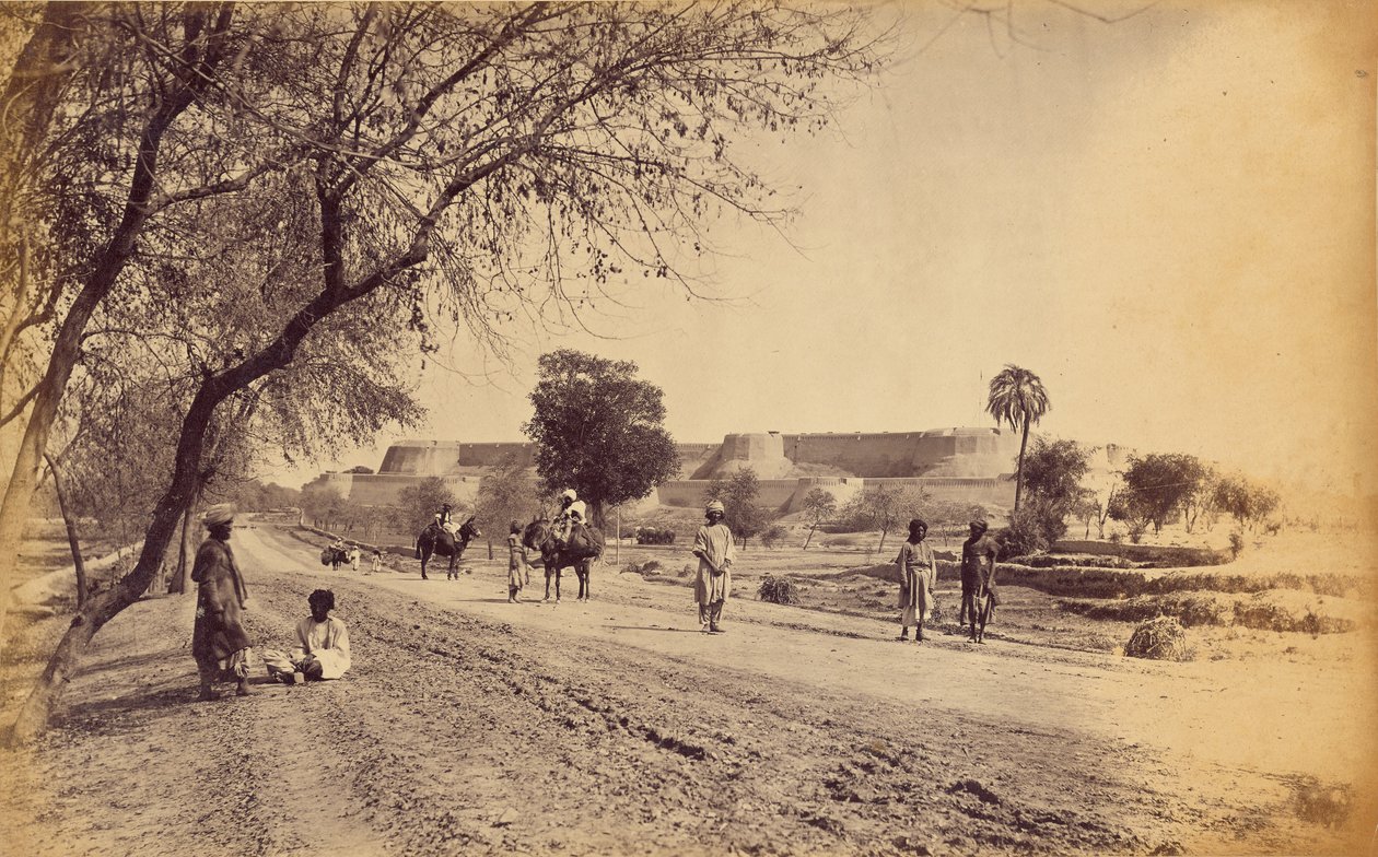 Peshawur Fort en omgeving, vanuit de gevangenis door John Burke