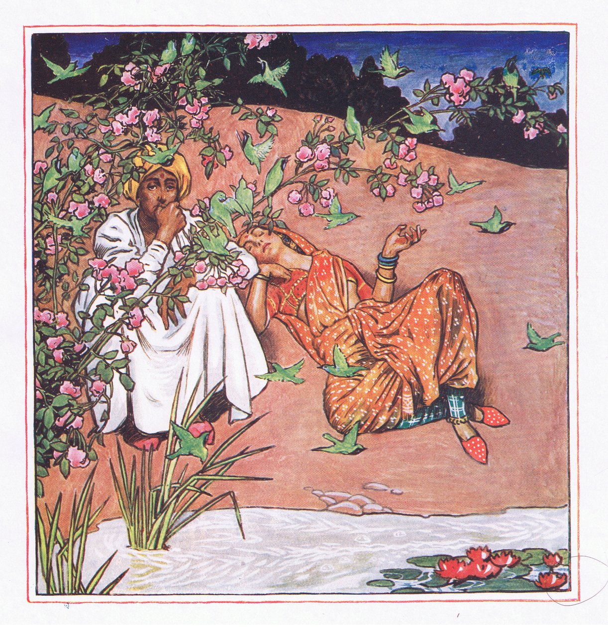 Liefde licht, illustratie uit The Garden of Kama (en andere liederen uit India), 1920 door John Byam Liston Shaw