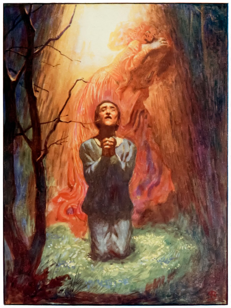 "Mr Standvastig" uit "De Pelgrimsreis Van Deze Wereld, Naar Die Welke Komt" door John Bunyan door John Byam Liston Shaw
