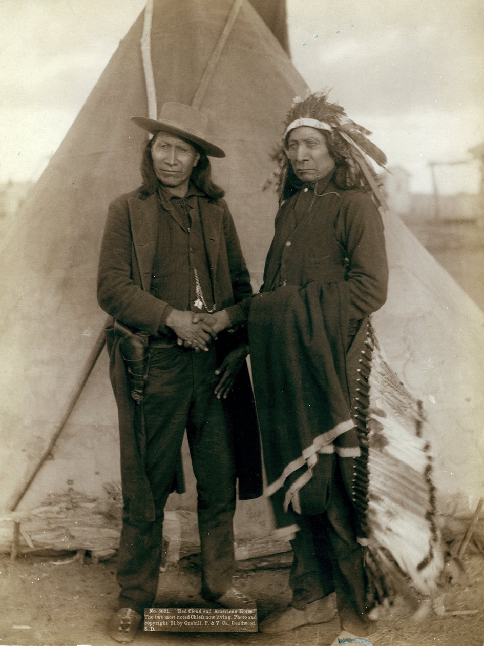 Red Cloud en American Horse, 1891 door John C. H. Grabill