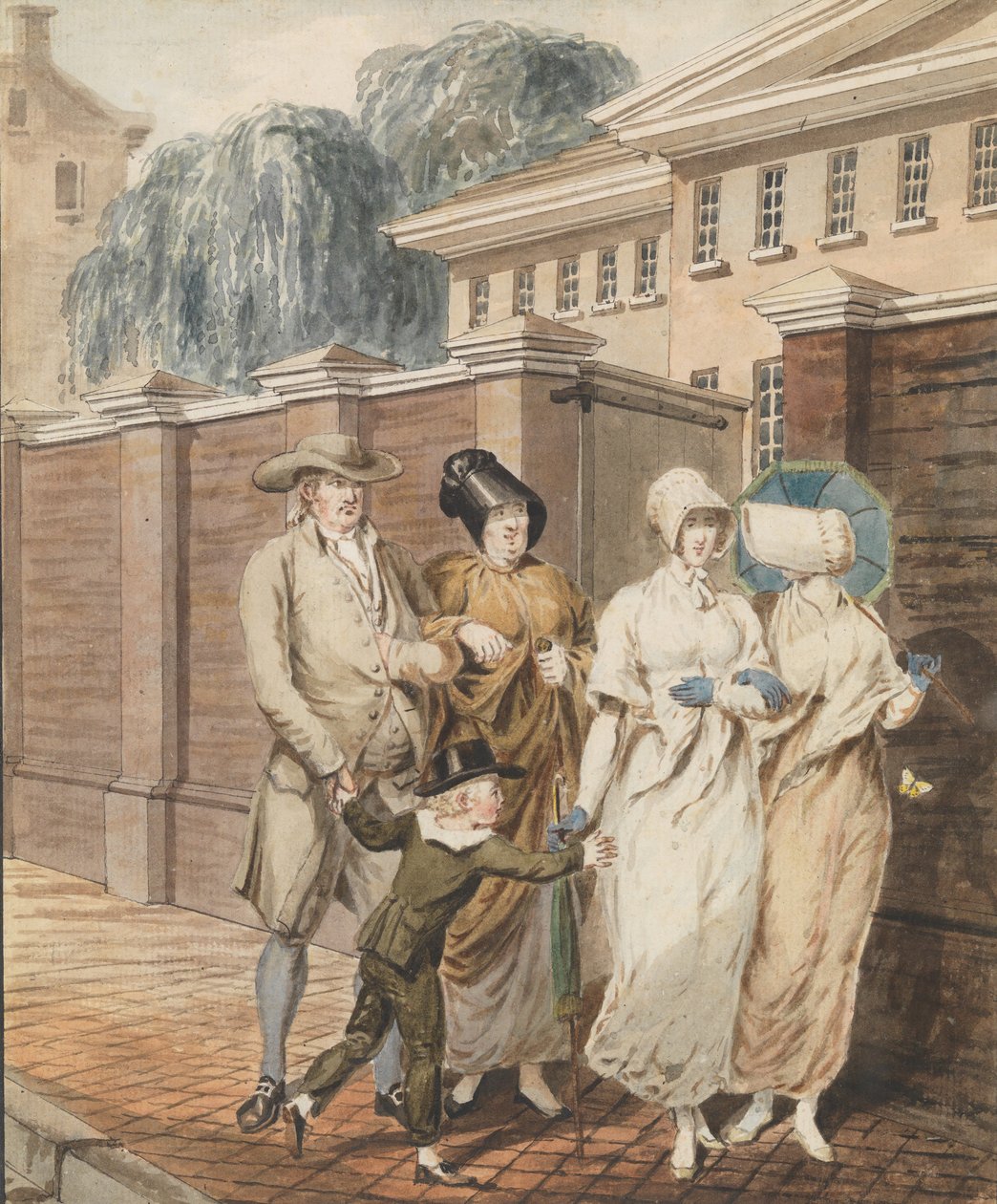 Zondagochtend voor het Arch Street Meeting House, Philadelphia door John Carter.