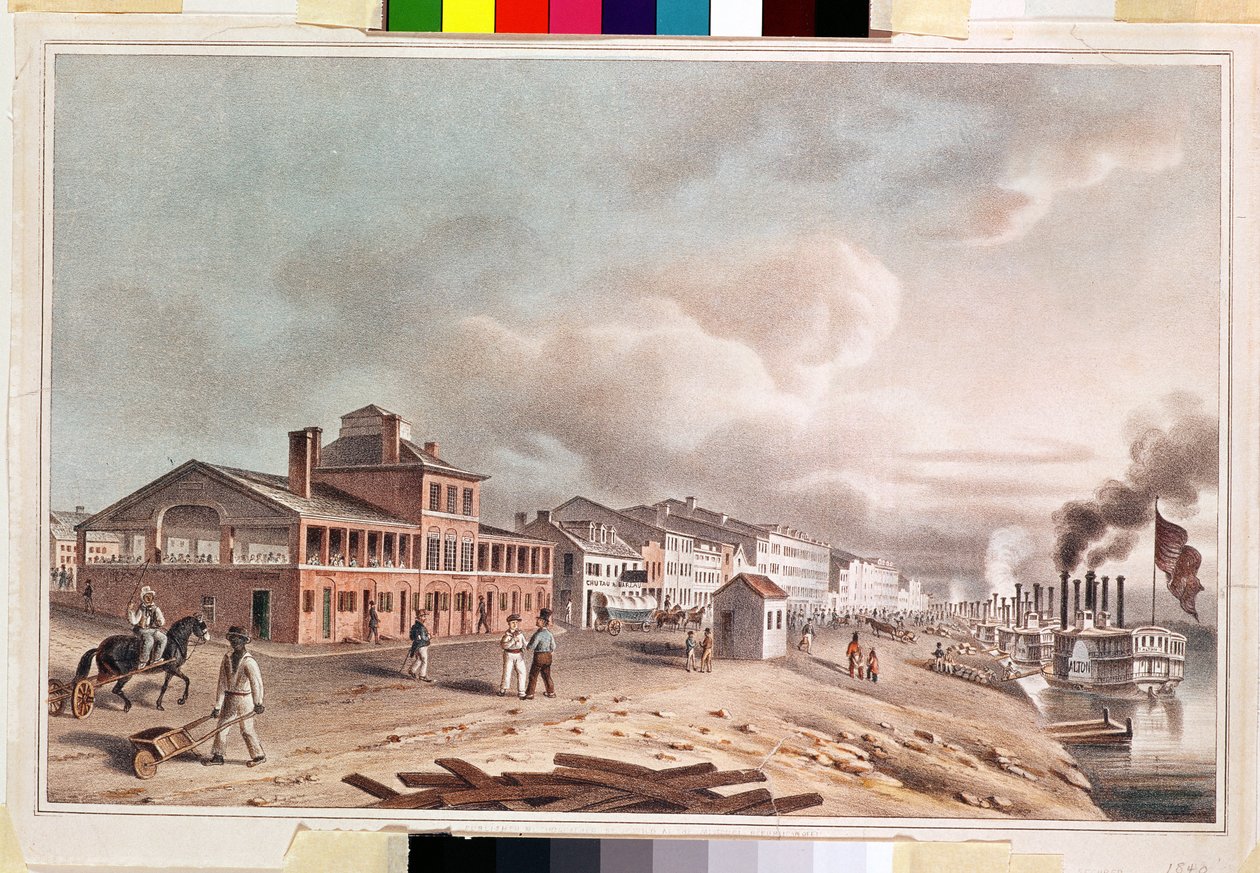 Front Street, St. Louis, Missouri, 1840 door John Caspar Wild