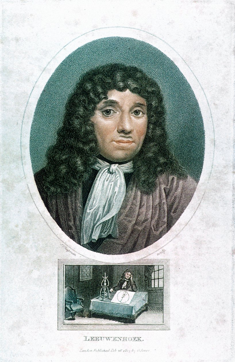 Anton van Leeuwenhoek 1632-1723, Nederlandse microscopist, c1810 door John Chapman