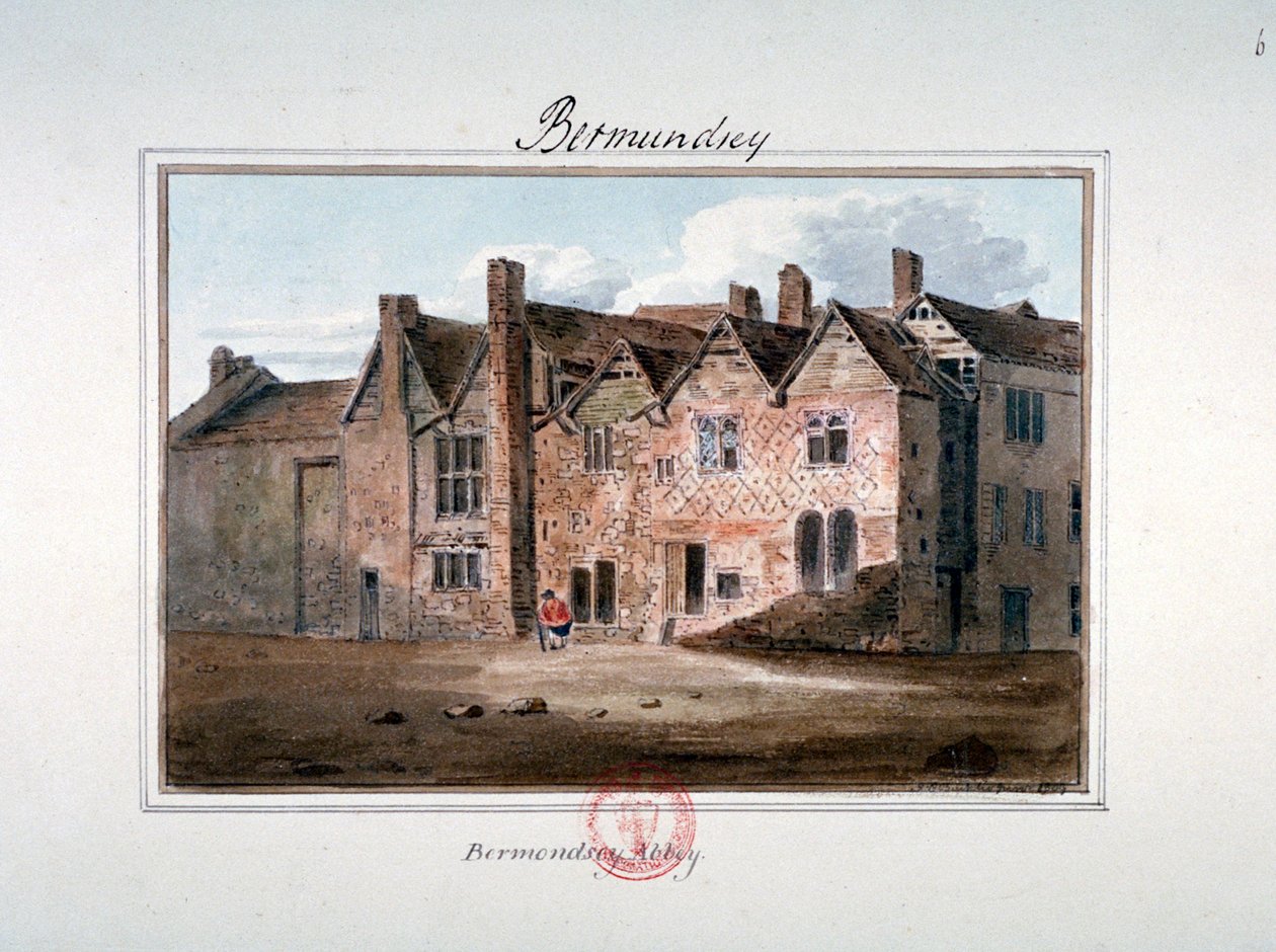 Abdij van St Saviour, Bermondsey, Londen door John Chessell Buckler