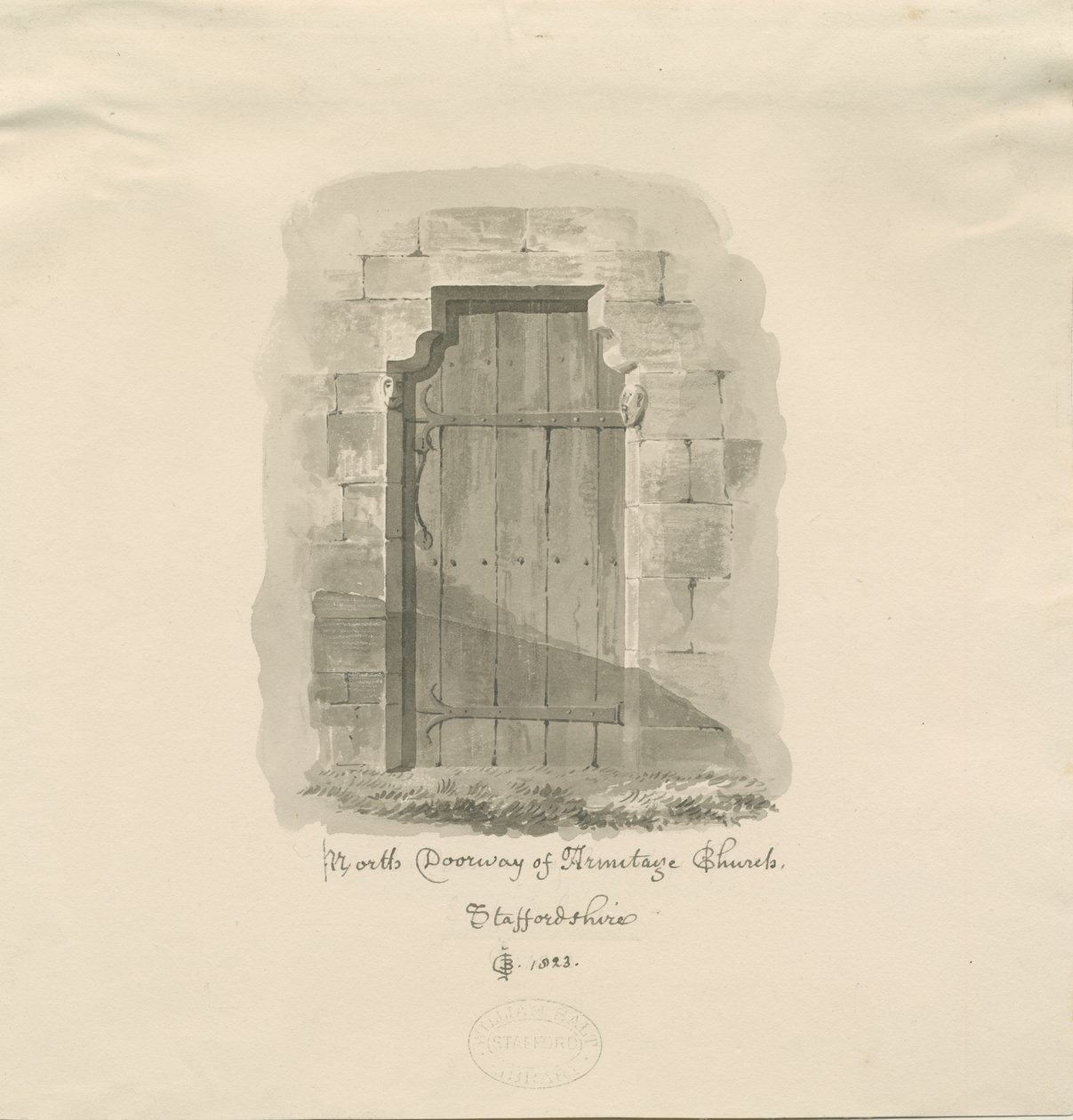 Armitage Kerk - Noordelijke Deur door John Chessell Buckler