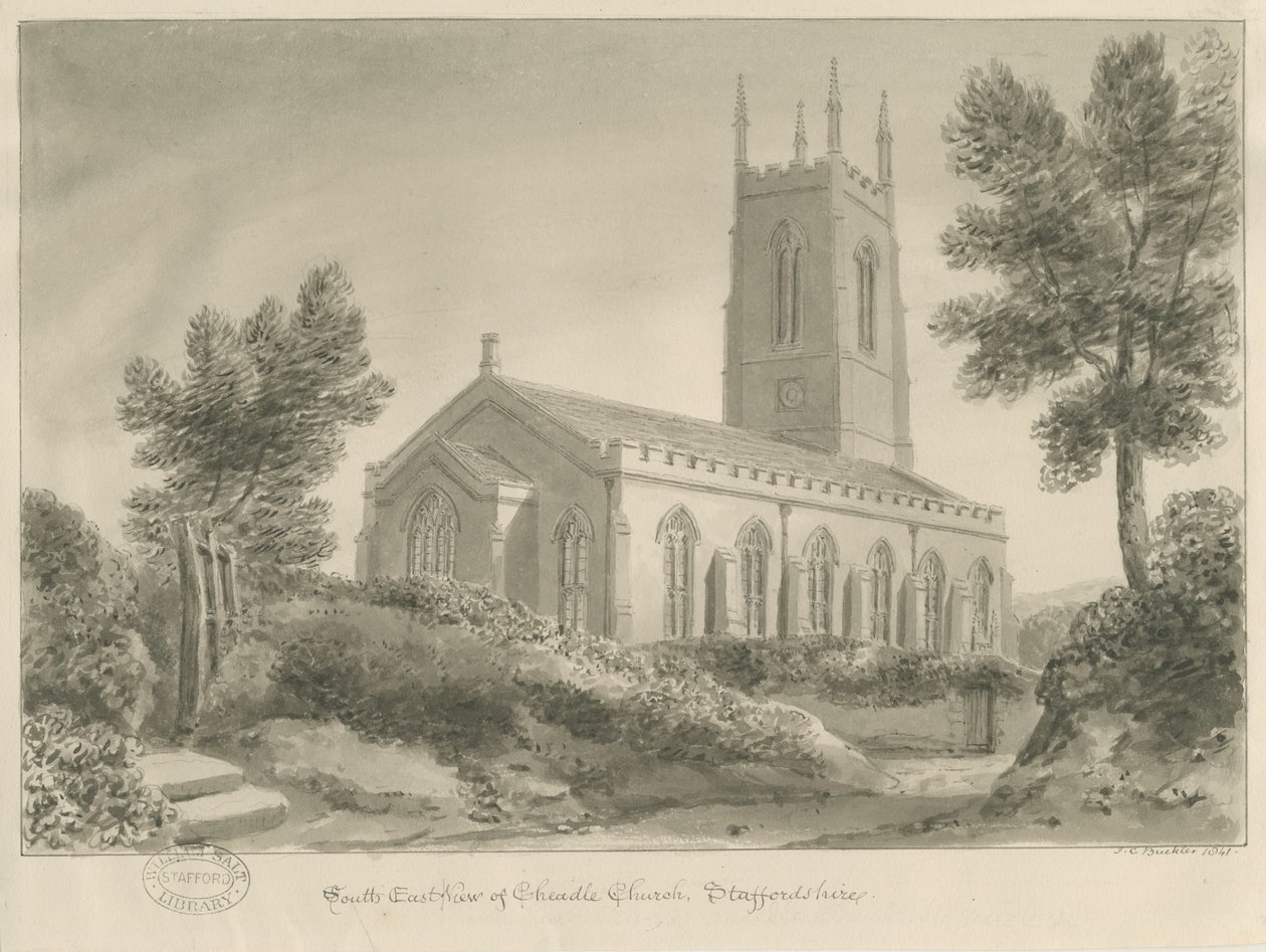 Cheadle Kerk door John Chessell Buckler