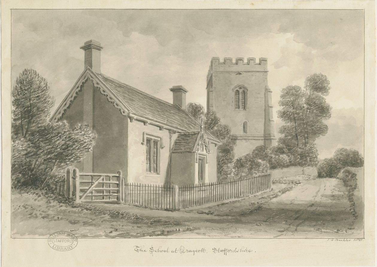 Draycott in the Moors - School door John Chessell Buckler