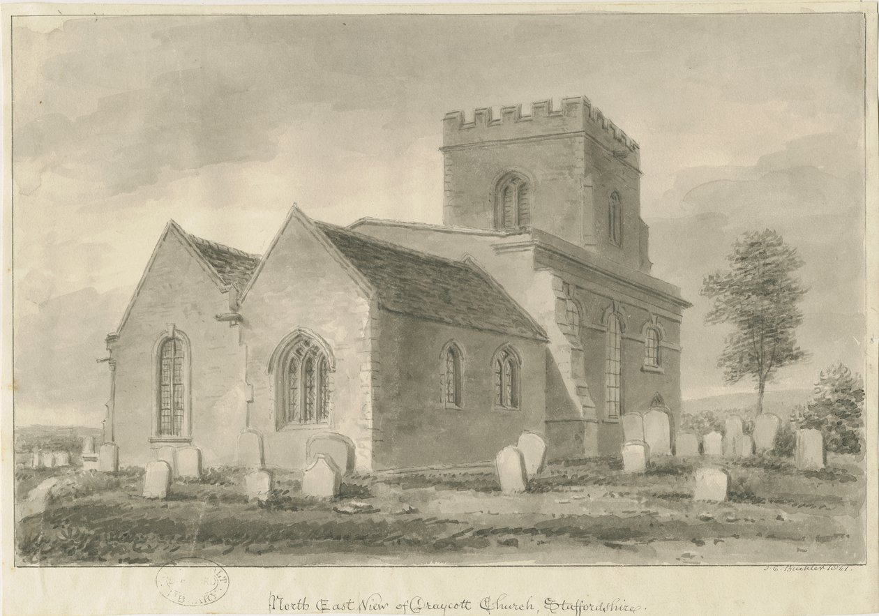 Draycott in the Moors Kerk door John Chessell Buckler