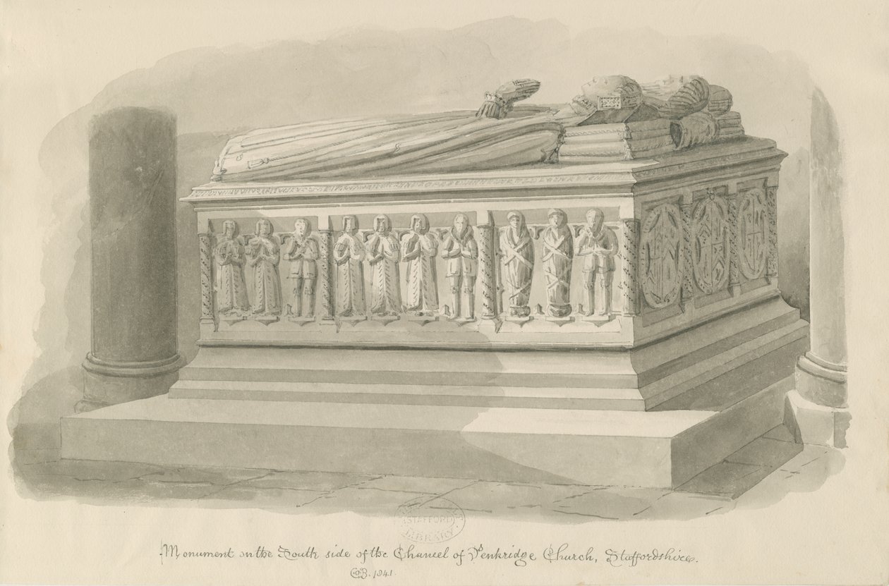 Penkridge Kerk - Graf van Edward Littleton door John Chessell Buckler
