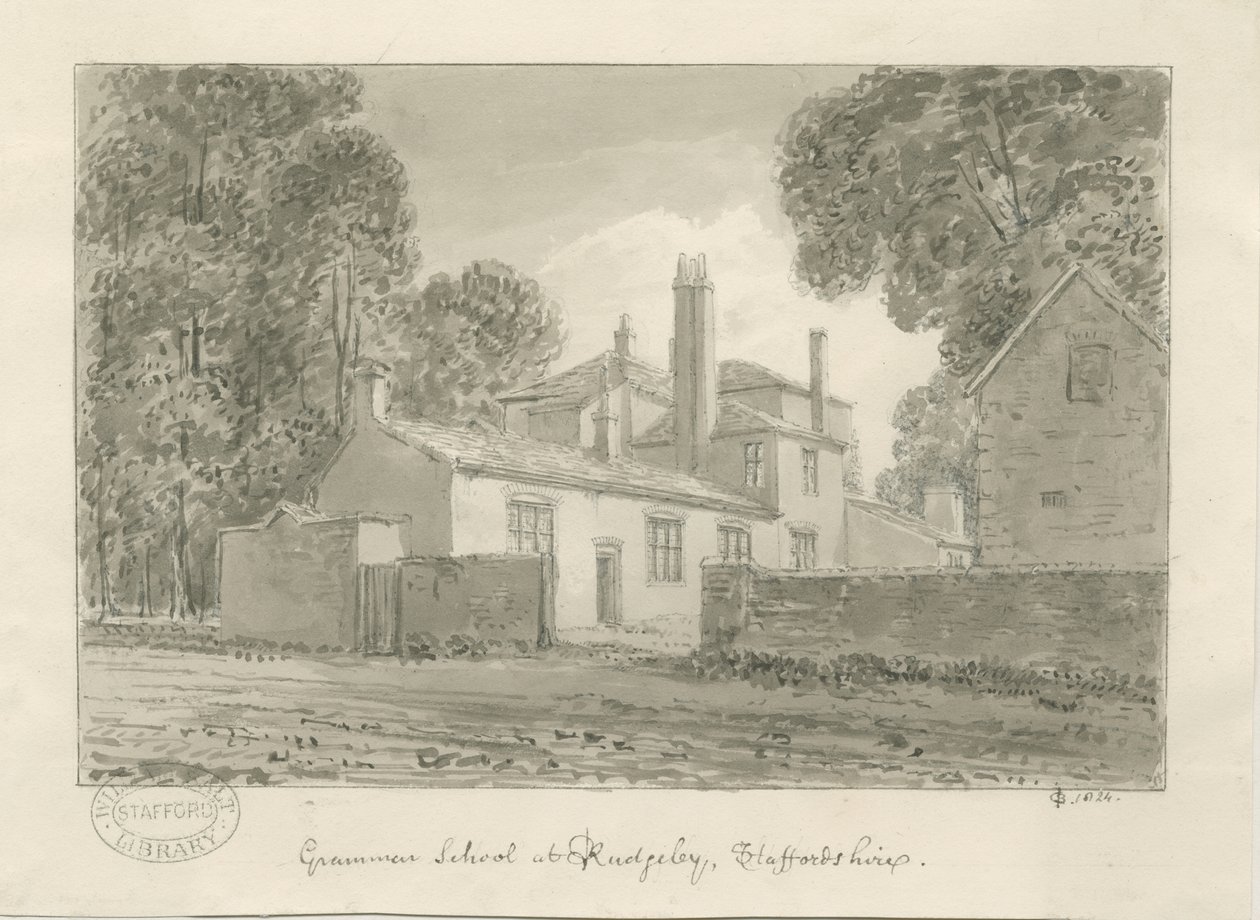 Rugeley Stad - Grammar School door John Chessell Buckler