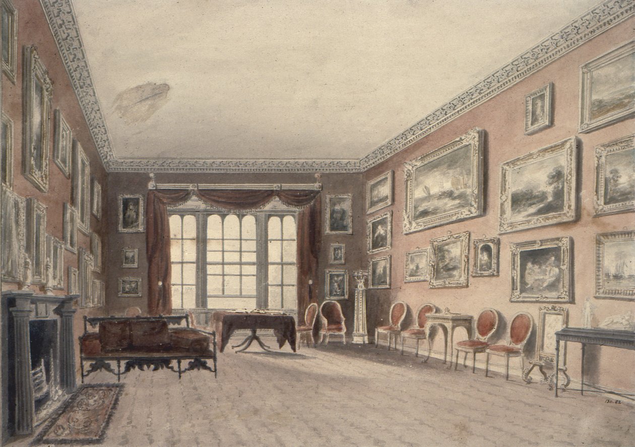 De Galerij in Browsholme, nabij Clitheroe, Yorkshire door John Chessell Buckler