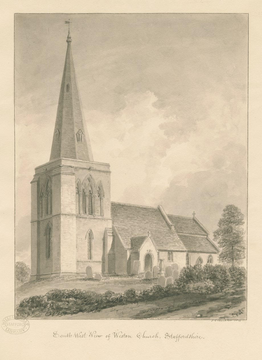 Weston-on-Trent Kerk door John Chessell Buckler