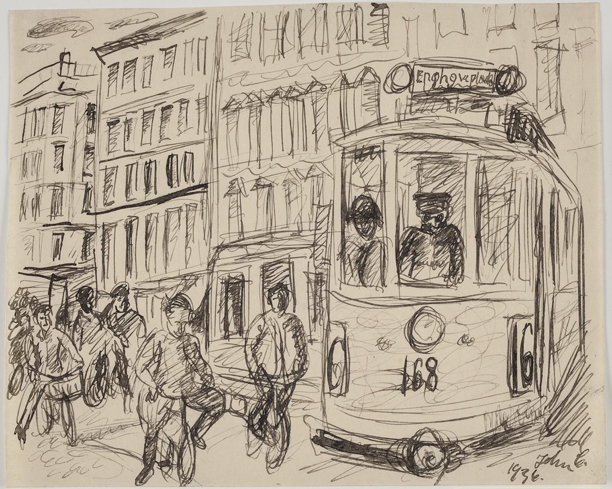 Lijn 16 (tram) rijdt om de hoek door John Christensen
