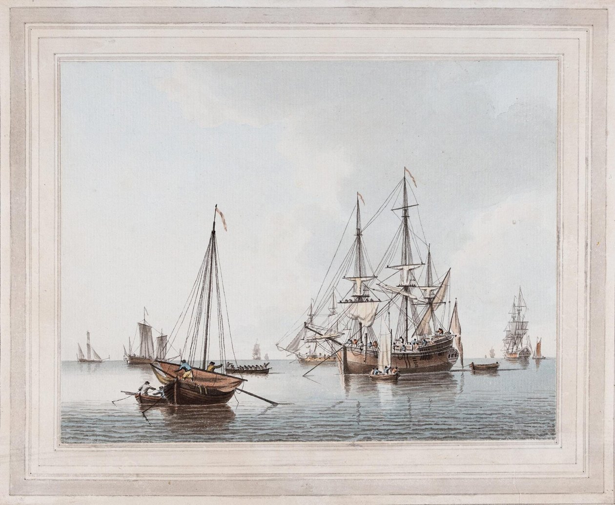 John Cleveley de Jonge - Scheepvaart in rust - 10704 door John Cleveley the Younger