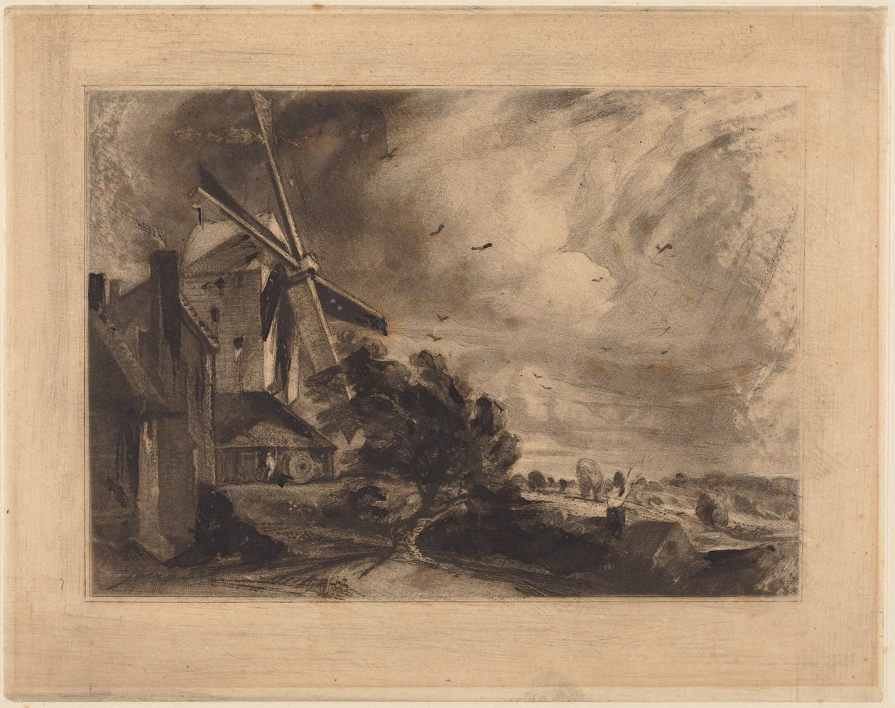 Een molen door John Constable