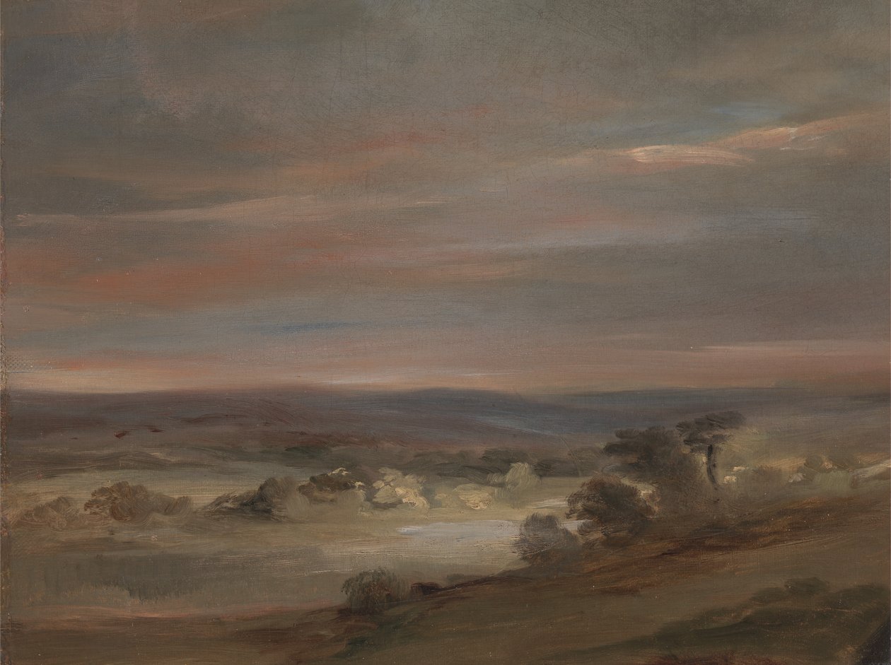 Een uitzicht op Hampstead Heath, vroege ochtend door John Constable