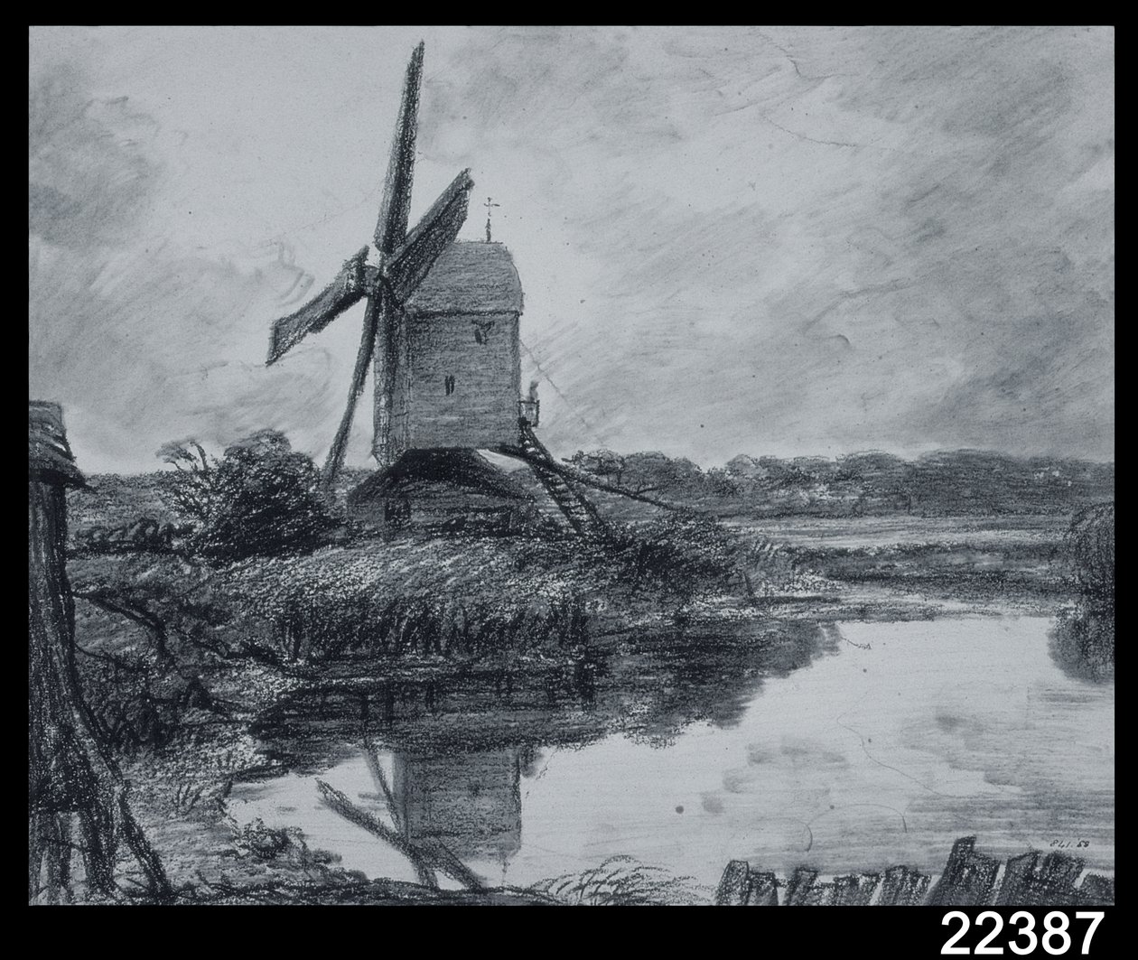 Een molen aan de oevers van de rivier de Stour door John Constable
