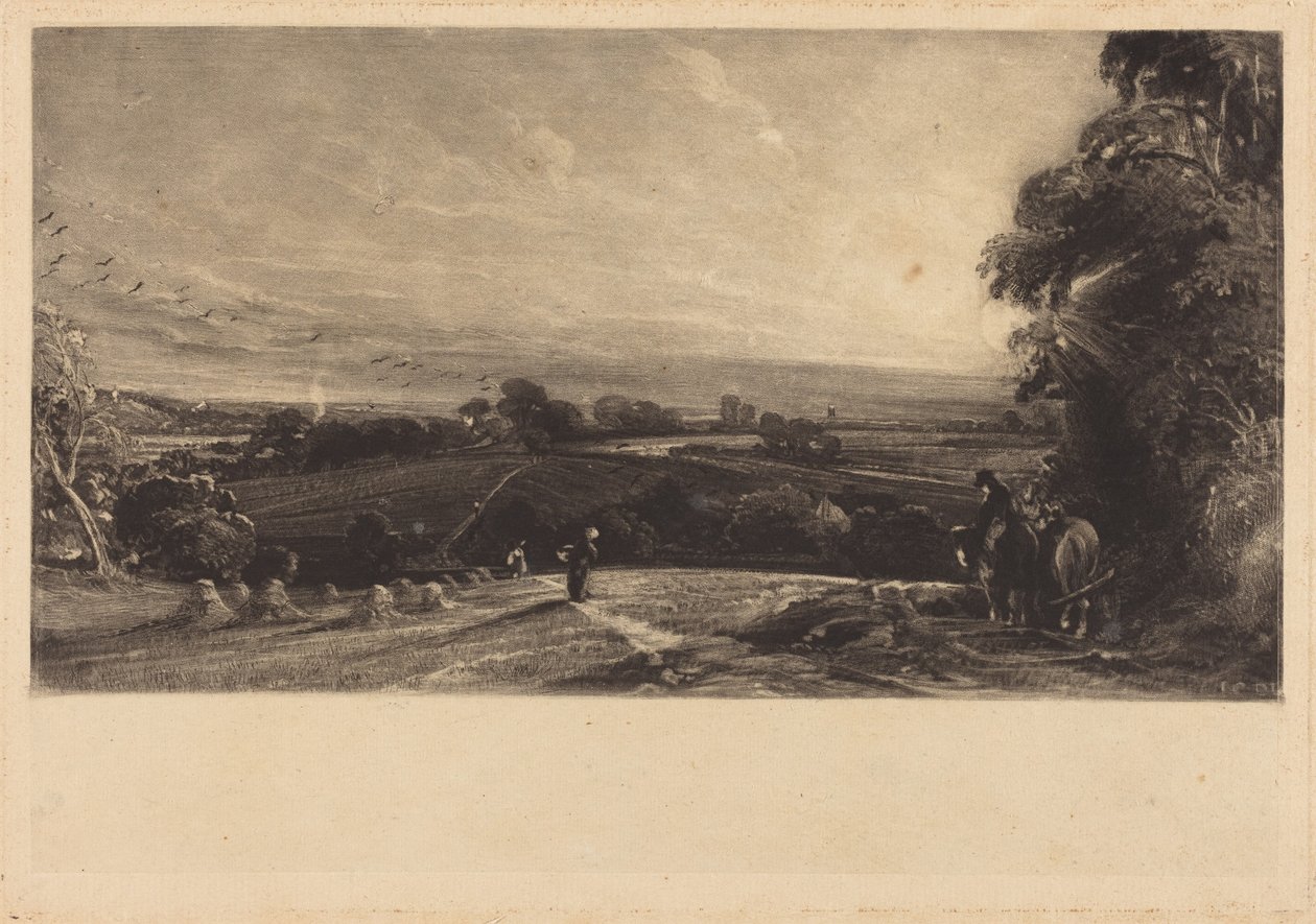 Herfstzonsondergang door John Constable
