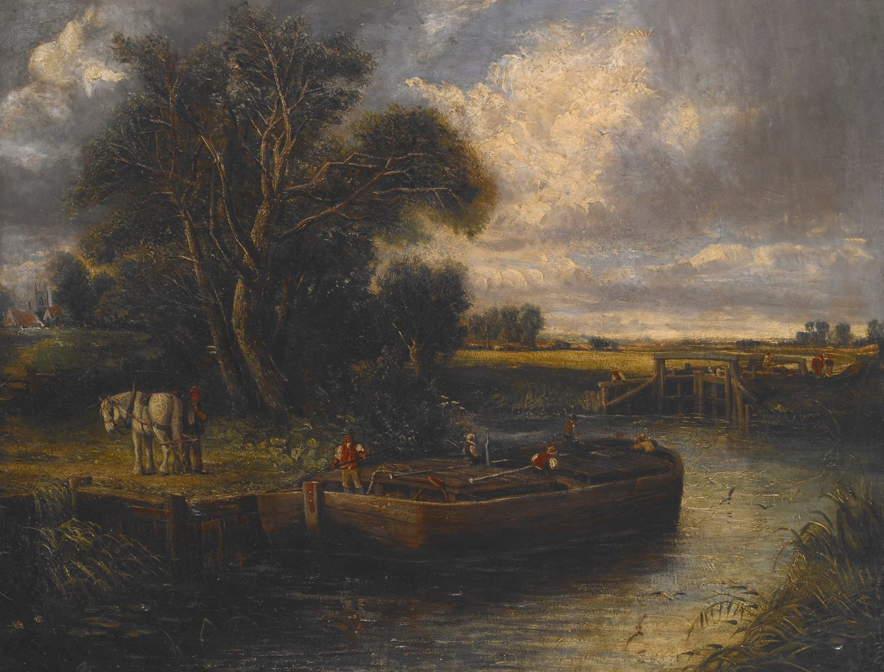 Schuit op het kanaal door John Constable