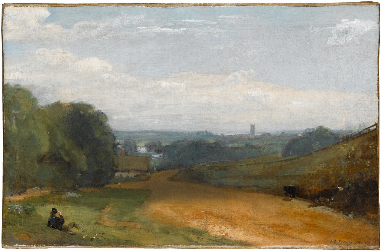 Blick op Dedham vanaf Gun Hill door John Constable